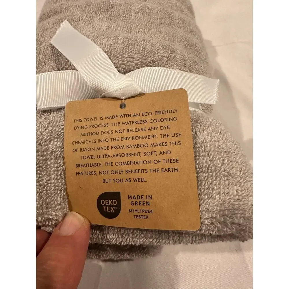 2 Hand Towels Common Thread eco-melange BAMBOO Made cotton blend With Rayon